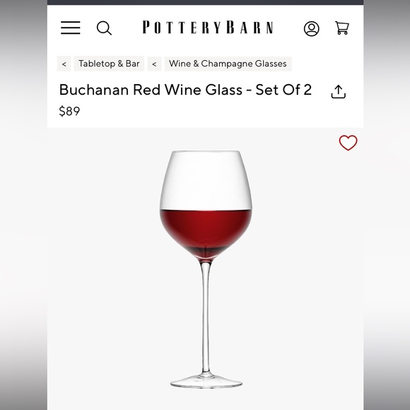 Pottery Barn Wine glasses - Picture 3 of 3